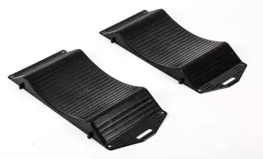 Parking chocks for long stays of caravans, motorhomes and campers.
