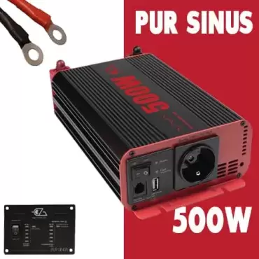 EZA POWER 500W pure wave current converter with remote control for motorhomes, campers and 4x4 overland.