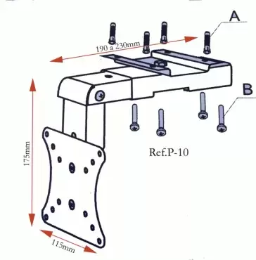 Ceiling television support Ref.P10N