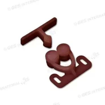 Brown door stop with double wheel multiple applications for caravan, motorhome and camper