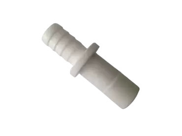 Adapter for water systems from Tecalan tube to flexible tube with clamp.