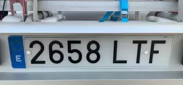 European registration plate 520x110 mm made of high impact methacrylate and very flexible for all vehicles.