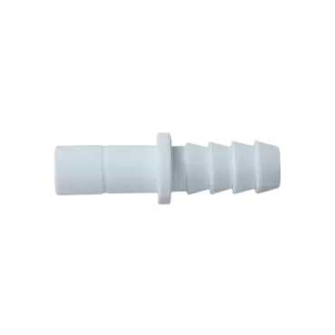 Adapter for water systems from 12 mm Tecalan tube to 12 mm flexible tube with clamp