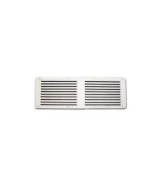 385x220 mm white multipurpose ABS plastic grill for caravans, motorhomes and campers.