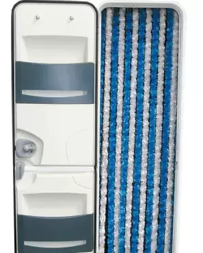 White/blue caterpillar curtain 560x1850 motorhome caravan