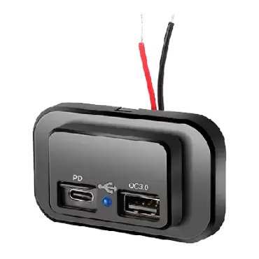 USB Quick Chargers socket WITH quick charge protocol controller and 1 surface mount USB-C MINI.