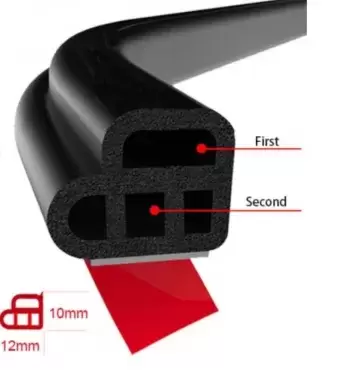 Multipurpose adhesive rubber 12X10mm for caravans, motorhomes, camper and 4X4 overland.