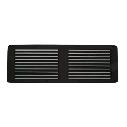 Rejilla de plastico ABS multiusos en color negro para exterior de 385x220 mm para caravanas, autocaravanas y camper.