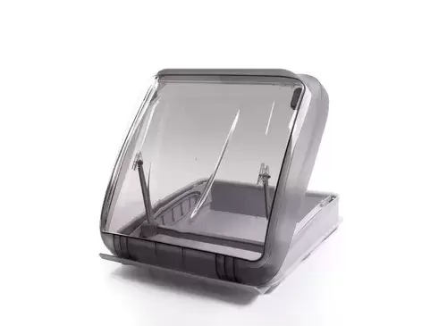 Claraboya 40x40 con doble cristal, oscurecedor y mosquitera integrado para caravanas, autocaravanas y camper.