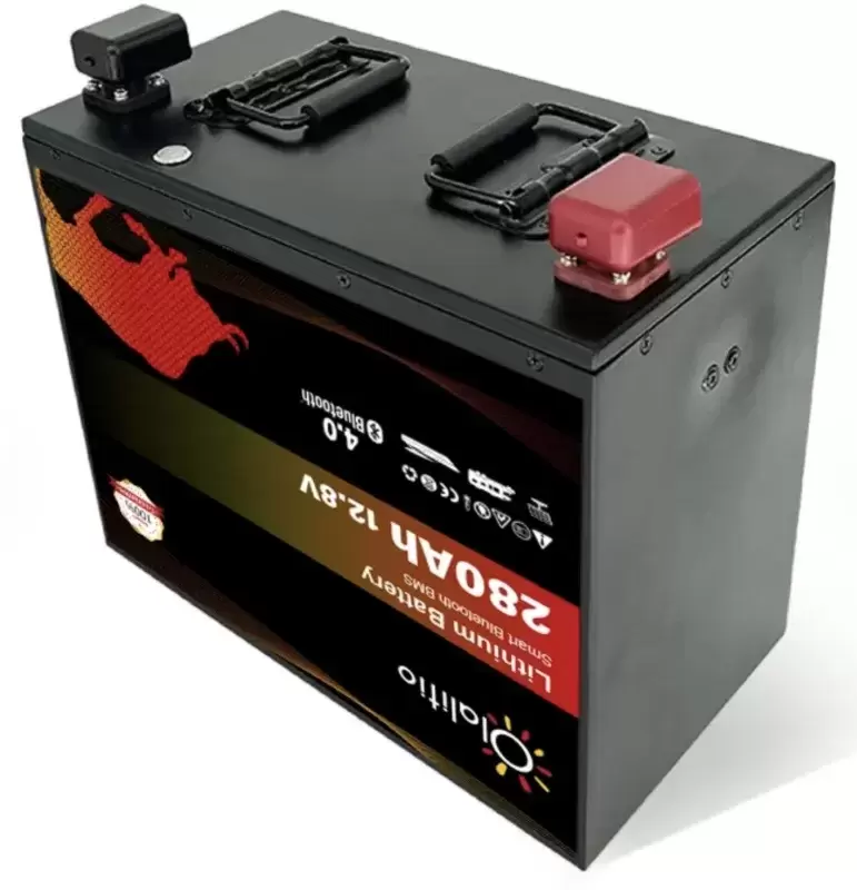 Batería de Litio bajo asiento 280Ah 12.8V LiFePO4 Smart BMS con Bluetooth para Autocaravana y camper.