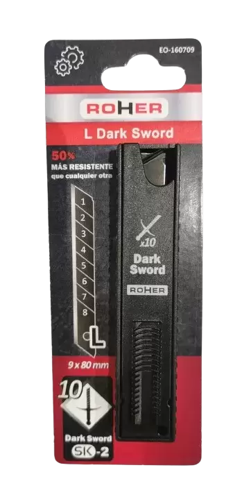 10 CUCHILLAS CUTTER 9x80 MM SK2-DARK