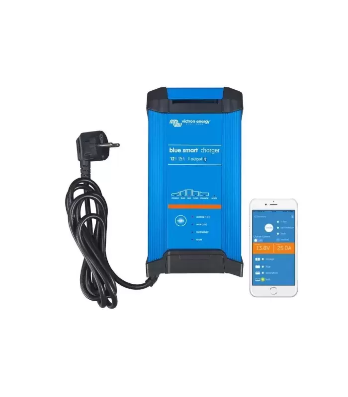 Cargador de baterias Victron Bluetooth Smart IP22 12V y 15AH de carga para caravanas, autocaravanas, camper y 4x4 overland.