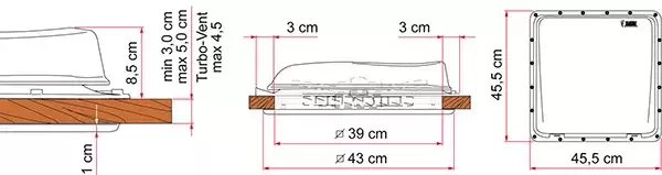 Claraboya Fiamma Turbo Vent Premiun tapa blanca para caravanas, autocaravanas y camper.