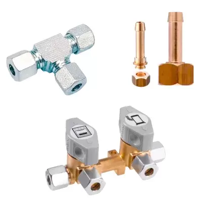 Gas taps and connections for motorhomes, caravans, campers and camping