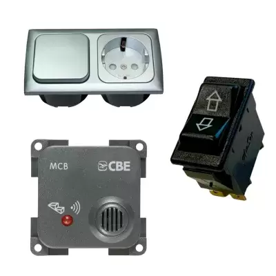 Interior electrical accessories and spare parts for motorhomes, caravans and campers