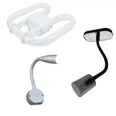 Fluorescent tubes and motorhome wall lights
